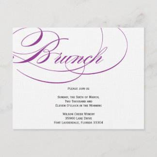 Elegante Script Brunch Einladung - Lila
