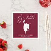 Elegante Script Burgundy Graduation Party Serviette (Beispiel)