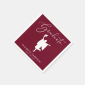 Elegante Script Burgundy Graduation Party Serviette (Ecke)