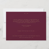 Elegante Script Burgundy Save the Date Wedding Car (Rückseite)