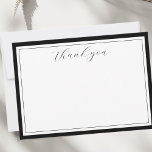 Elegante Script Calligrafy Black Danke Card Einladung<br><div class="desc">Ein schönes Dankeschön Karte, um Ihre Dankbarkeit auszudrücken. Design-Features "danke" in einem Skriptkalligraphie-Schriftart. Ändern Sie einfach die Randfarbe in den Anzug Ihres Stils. Elegant und klassisch - dieses Template macht es einfach, danke zu sagen. Sie können einfach eine typisierte Nachricht hinzufügen - oder verlassen, wie es ist, eine handschriftliche Notiz...</div>