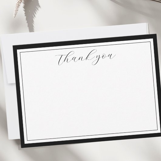 Elegante Script Calligrafy Black Danke Card Einladung