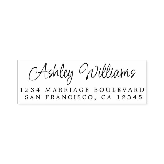Elegante Script Calligrafy Name Address Permastempel (Design)