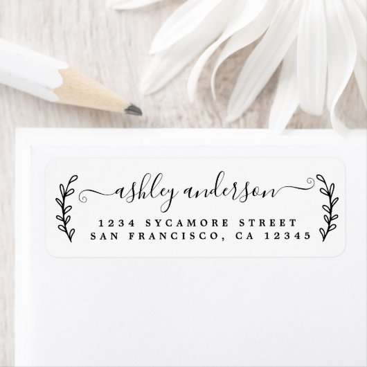 Elegante Script Calligrafy Name Rücksendeadresse (Insitu)