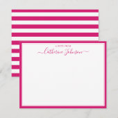 Elegante Script Calligrafy Note from Magenta Pink Mitteilungskarte (Vorne/Hinten)