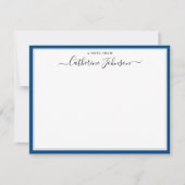 Elegante Script Calligraphie A Note from Navy Blue Mitteilungskarte (Vorderseite)