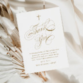 Elegante Script Calligraphy Gold Baptisse Dankeskarte