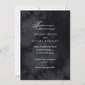 Elegante Script Calligraphy Goth Wedding Einladung (Vorderseite)