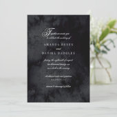 Elegante Script Calligraphy Goth Wedding Einladung (Stehend Vorderseite)