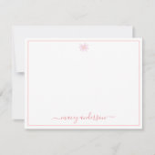 Elegante Script Calligraphy Pink Daisy Mitteilungskarte (Vorderseite)