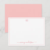 Elegante Script Calligraphy Pink Daisy Mitteilungskarte (Vorne/Hinten)