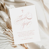 Elegante Script Calligraphy Pink Girls Taufe Dankeskarte