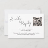 Elegante Script Calligraphy QR Code Wedding RSVP (Vorderseite)