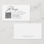 Elegante Script Calligraphy & QR Code Wedding RSVP Begleitkarte (Vorne/Hinten)