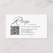 Elegante Script Calligraphy & QR Code Wedding RSVP Begleitkarte (Vorderseite)