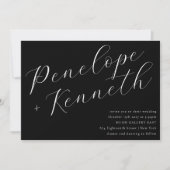 Elegante Script Calligraphy Stilvolle Hochzeit Sch Einladung (Vorderseite)