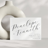 Elegante Script Calligraphy Stilvolle White Weddin Save The Date