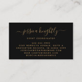 Elegante Script Calligraphy Swash Minimalistisch B Visitenkarte (Rückseite)