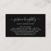 Elegante Script Calligraphy Swash Minimalistisch Visitenkarte (Rückseite)