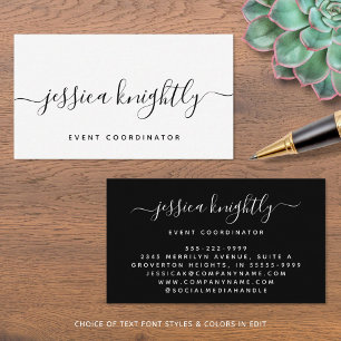 Elegante Script Calligraphy Swash Minimalistisch Visitenkarte