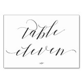 Elegante Script Calligraphy Table Eleven Empfang Tischnummer (Vorderseite)