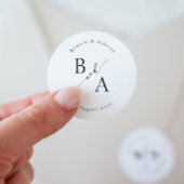 Elegante Script Calligraphy Wedding Fvor Classic Runder Aufkleber