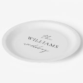 Elegante Script Calligraphy Wedding Pappteller (Schrägansicht)