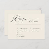 Elegante Script Calligraphy Wedding RSVP Cards Begleitkarte (Vorne/Hinten)