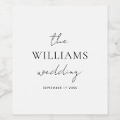 Elegante Script Calligraphy Wedding Weinetikett (Einzelnes Label)