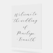 Elegante Script Calligraphy White Wedding Custom Acrylschild (Winkel)