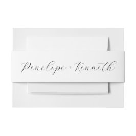 Elegante Script Calligraphy White Wedding Custom Einladungsbanderole