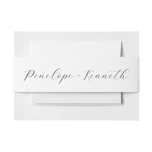 Elegante Script Calligraphy White Wedding Custom Einladungsbanderole (Vorderseite Beispiel)