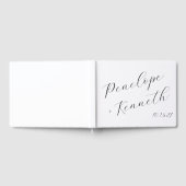 Elegante Script Calligraphy White Wedding Custom Gästebuch (Voll)