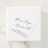 Elegante Script Calligraphy White Wedding Custom Geschenkanhänger (Beispiel)