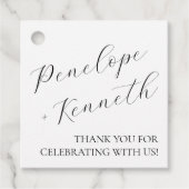 Elegante Script Calligraphy White Wedding Custom Geschenkanhänger (Vorderseite)