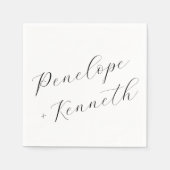 Elegante Script Calligraphy White Wedding Custom Serviette (Vorderseite)