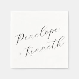 Elegante Script Calligraphy White Wedding Custom Serviette