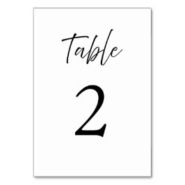 Elegante Script Calligraphy White Wedding Tischnummer