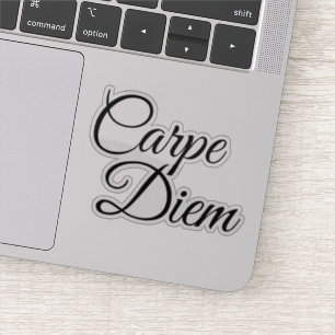 Elegante Script Carpe Diem Motivierend Aufkleber