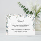 Elegante Script Cascacde Hochzeitsdetails Begleitkarte (Stehend Vorderseite)