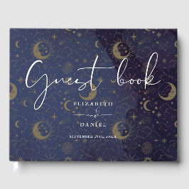 Elegante Script Celestial Mystical Wedding Gästebuch