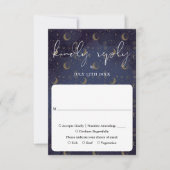 Elegante Script Celestial Mystical Wedding RSVP Karte (Vorderseite)