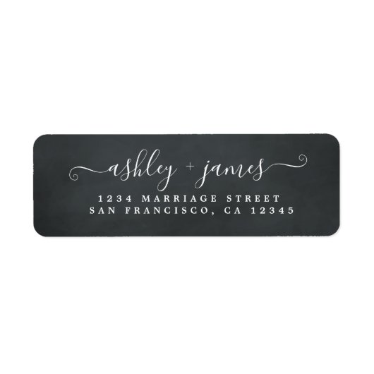 Elegante Script ChalkBoard Hochzeitsstiftung (Vorne)