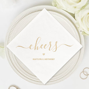 Elegante Script Cheers Wedding Servietten Mit Folie