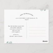 Elegante Script Chic Botanische Weihnachtskollekti Postkarte (Rückseite)