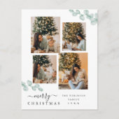 Elegante Script Chic Botanische Weihnachtskollekti Postkarte (Vorderseite)