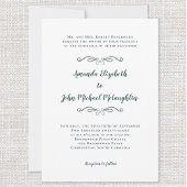 Elegante Script Chic Formal Wedding Emerald Green Einladung