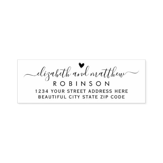 Elegante Script Chic Wedding Rücksendeadresse Self Permastempel (Design)