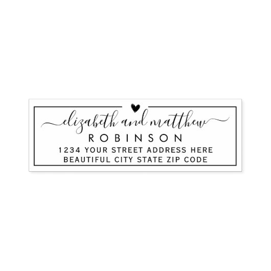 Elegante Script Chic Wedding Rücksendeadresse Self Permastempel (Design)