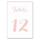 Elegante Script Chic White Rose Gold Wedding Party Tischnummer (Vorderseite)